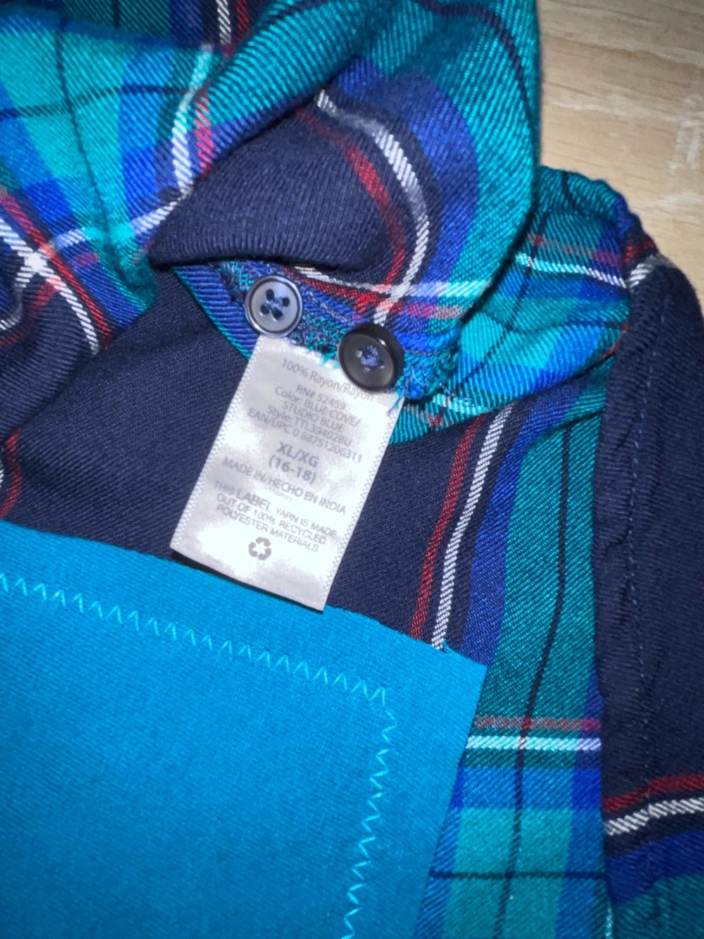 Upcycled Time and Tru George Strait Plaid Button-Down Shirt - Picture 15 of 16